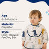 THE LITTLE LOOKERS Baby Bibs with Pocket Long Sleeved Bib for Toddlers, Kids I Washable, Lightweight & Waterproof, Bibs for 6 - 24 Months Baby (Pack of 2)