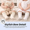 THE LITTLE LOOKERS Socks for Kids | Kid's Compact Cotton Stretch Solid Knee Length Sock | Stylish Socks | No Tightness | Cute Bow Pattern