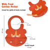 THE LITTLE LOOKERS Silicone Feeding Bib with Adjustable Strap, Waterproof, Easy to wash, Stain Proof | BPA Free/Soft Material Bibs with Tray/Food Catcher