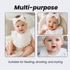 THE LITTLE LOOKERS Baby Hairband with Bib Set | Soft Cotton Headband & Muslin Bib Combo | Snap Button Closure Bib | Stretchable Headband | Newborn to Toddler (0–2 Years) | Gentle, Absorbent & Stylish Baby Accessory (Beige)