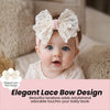 THE LITTLE LOOKERS Baby Hairband | Lace Bow Headbands | Stretchable & Lightweight | Headband for Newborns, Infants & Girls | Soft Elastic Cotton Hair Band