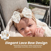 THE LITTLE LOOKERS Baby Hairband | Lace Bow Headbands | Stretchable & Lightweight | Headband for Newborns, Infants & Girls | Soft Elastic Cotton Hair Band