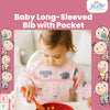 THE LITTLE LOOKERS Baby Bibs with Pocket Long Sleeved Bib for Toddlers, Kids I Washable, Lightweight & Waterproof, Bibs for 6 - 24 Months Baby
