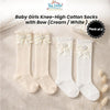 THE LITTLE LOOKERS Socks for Kids | Kid's Compact Cotton Stretch Solid Knee Length Sock | Stylish Socks | No Tightness | Cute Bow Pattern