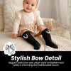 THE LITTLE LOOKERS Socks for Kids | Kid's Compact Cotton Stretch Solid Knee Length Sock | Stylish Socks | No Tightness | High-Top, Bow Pattern