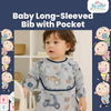 THE LITTLE LOOKERS Baby Bibs with Pocket Long Sleeved Bib for Toddlers, Kids I Washable, Lightweight & Waterproof, Bibs for 6 - 24 Months Baby (Pack of 3)