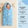 THE LITTLE LOOKERS Zipper Baby Blanket - Soft and Breathable Baby Wrapper, Swaddle for New Born Baby/Infants - Blue