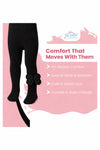 The Little Lookers Girls Cotton Knit Stockings with Flower – Soft Stretch Baby & Kids Tights