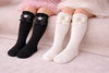 THE LITTLE LOOKERS Socks for Kids | Kid's Compact Cotton Stretch Solid Knee Length Sock | Stylish Socks | No Tightness | Cute Bow Pattern