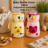 Bottle Covers for Philips Avent/Broad Neck Feeders Soft Plush Stretchable Baby Feeding Bottle Cover with Easy to Hold Strap|Overall Print (Multicolor, Wide Neck 240-330ml/8-11oz)