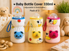 Bottle Covers for Philips Avent/Broad Neck Feeders Soft Plush Stretchable Baby Feeding Bottle Cover with Easy to Hold Strap|Overall Print (Multicolor, Wide Neck 240-330ml/8-11oz)