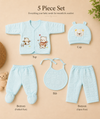 THE LITTLE LOOKERS Baby Winter 5-Piece Set | Soft Cotton Quilted Top, Cap, Bib & 2 Bottoms | Warm Clothing Set for Babies