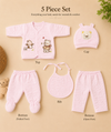 THE LITTLE LOOKERS Baby Winter 5-Piece Set | Soft Cotton Quilted Top, Cap, Bib & 2 Bottoms | Warm Clothing Set for Babies