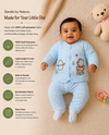 THE LITTLE LOOKERS New Born Baby Suit 5-Piece Set | Soft Polyester Quilted Top, Cap, Bib & 2 Bottoms (Open/Folded Feet)| Warm Clothing Set for Babies