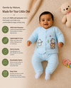 THE LITTLE LOOKERS New Born Baby Suit 5-Piece Set | Soft Polyester Quilted Top, Cap, Bib & 2 Bottoms (Open/Folded Feet)| Warm Clothing Set for Babies