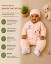 THE LITTLE LOOKERS New Born Baby Suit 5-Piece Set | Soft Polyester Quilted Top, Cap, Bib & 2 Bottoms (Open/Folded Feet)| Warm Clothing Set for Babies