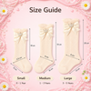 THE LITTLE LOOKERS Socks for Kids | Kid's Compact Cotton Stretch Solid Knee Length Sock | Stylish Socks | No Tightness | Cute Bow Pattern