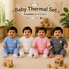 THE LITTLE LOOKERS Kids Winter Thermal Wear | Unisex Fleece Innerwear Set for Baby Girl & Baby Boy | Warm Woolen T-Shirt & Bottom Set