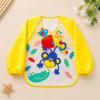 THE LITTLE LOOKERS Waterproof Baby Feeding Bib with Sleeves & Crumb Catcher Pocket | Soft PVC Apron Bib with Tie Closure | Washable & Reusable for Babies & Toddlers 6 Months to 3 Years