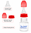 The Little Lookers Anti-Colic Glass Feeding Bottle with Silicone Sleeve | High Borosilicate Glass | BPA Free | Ultra Soft Flow Control Nipple | Leak-Proof Cap | Microwave & Dishwasher Safe | 0+ Months ( Pack of 2)