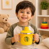 THE LITTLE LOOKERS Stainless Steel Sipper Cup for Babies & Kids | 260ml | Heat-Sensitive Nozzle Indicator | Leak-Proof & Airtight Lid | BPA-Free | Double Wall Insulated | Easy Grip Handles | Yellow