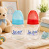 The Little Lookers Anti-Colic Glass Feeding Bottle with Silicone Sleeve | High Borosilicate Glass | BPA Free | Ultra Soft Flow Control Nipple | Leak-Proof Cap | Microwave & Dishwasher Safe | 0+ Months ( Pack of 2)