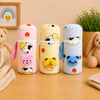 THE LITTLE LOOKERS Soft Plush Stretchable Baby Feeding Bottle Cover with Easy to Hold Strap | Cute Animated Overall Print Pack of 2 (Multicolor, Zip Closure 240ml,/8oz)