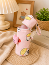 THE LITTLE LOOKERS Soft Plush Stretchable Baby Feeding Bottle Cover with Easy to Hold Strap | Cute Animated Overall Print Pack of 2 (Multicolor, Zip Closure 120ml,150ml/4oz,5oz)