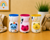 The Little Lookers Soft Plush Stretchable Baby Feeding Bottle Cover with Easy to Hold Strap | Cute Animated Overall Print Pack of 2 (Multicolor, Narrow Neck 60ml / 2oz)