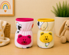 The Little Lookers Soft Plush Stretchable Baby Feeding Bottle Cover with Easy to Hold Strap | Cute Animated Overall Print Pack of 2 (Multicolor, Narrow Neck 60ml / 2oz)