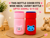 THE LITTLE LOOKERS Bottle Cover for Philips Avent/Wide Neck Feeders Soft Plush Stretchable Baby Feeding Bottle Cover with Easy to Hold Strap (Multicolor, Wide Neck 240-330ml/8-11OZ)