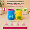 THE LITTLE LOOKERS Bottle Cover for Philips Avent/Wide Neck Feeders Soft Plush Stretchable Baby Feeding Bottle Cover with Easy to Hold Strap (Multicolor, Wide Neck 125ml/4OZ)