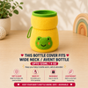THE LITTLE LOOKERS Bottle Cover for Philips Avent/Wide Neck Feeders Soft Plush Stretchable Baby Feeding Bottle Cover with Easy to Hold Strap (Multicolor, Wide Neck 125ml/4OZ)