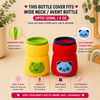 THE LITTLE LOOKERS Bottle Cover for Philips Avent/Wide Neck Feeders Soft Plush Stretchable Baby Feeding Bottle Cover with Easy to Hold Strap (Multicolor, Wide Neck 125ml/4OZ)