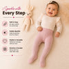 THE LITTLE LOOKERS Baby Girls Glitter Stockings | Soft Stretch Footed Cotton Blend Tights | Breathable, Machine Washable Leggings