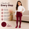 THE LITTLE LOOKERS Baby Girls Glitter Stockings | Soft Stretch Footed Cotton Blend Tights | Breathable, Machine Washable Leggings