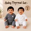 THE LITTLE LOOKERS Kids Winter Thermal Wear | Unisex Fleece Innerwear Set for Baby Girl & Baby Boy | Warm Woolen T-Shirt & Bottom Set