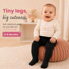 THE LITTLE LOOKERS Baby Girls Glitter Stockings | Soft Stretch Footed Cotton Blend Tights | Breathable, Machine Washable Leggings