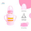 The Little Lookers High Borosilicate Glass Feeding Bottle with Handle Silicon Cover for Baby/Feeder for Newborn | Super Soft Flow Control & Anti Colic Nipple for Infants/Toddlers(Pack of 3)