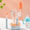 THE LITTLE LOOKERS Silicone Bottle Brush Set with Stand, 360° Rotating Silicone Bottle Cleaning Brush Cleaner Set, Long Handle 4 in 1 Multipurpose Silicone Baby Bottle Straw Cleaner Brush