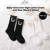 THE LITTLE LOOKERS Socks for Kids | Kid's Compact Cotton Stretch Solid Knee Length Sock | Stylish Socks | No Tightness | High-Top, Bow Pattern