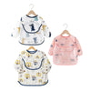 THE LITTLE LOOKERS Baby Bibs with Pocket Long Sleeved Bib for Toddlers, Kids I Washable, Lightweight & Waterproof, Bibs for 6 - 24 Months Baby (Pack of 3)
