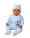 THE LITTLE LOOKERS Baby Winter 5-Piece Set | Soft Cotton Quilted Top, Cap, Bib & 2 Bottoms | Warm Clothing Set for Babies