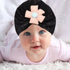 THE LITTLE LOOKERS Unisex Soft Turban Cap with Flower Bow, Beanie Cap for Newborn Baby/Infants, Baby Head-Wear | Suitable for 3 to 18 Months Baby