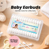 THE LITTLE LOOKERS Baby Safety Cotton Swab | 55 Cotton Buds with Ear Drum Protection | 100% Pure Cotton Swabs | Cotton Buds for Baby Ear Cleaning | Paper Cotton Buds | for Baby & Personal Care