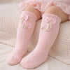 THE LITTLE LOOKERS Socks for Kids | Kid's Compact Cotton Stretch Solid Knee Length Sock | Stylish Socks | No Tightness | High-Top, Bow Pattern