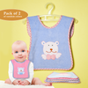 THE LITTLE LOOKERS Terry Cotton Double Layered Baby Bibs/Burp Cloth/Saliva Towel with Comfortable Tich Button Neck for Feeding Babies/Infants/Toddlers