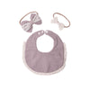 THE LITTLE LOOKERS Muslin Baby Bibs Drool Bibs Headband Set Drool Cloths Bibs 4-Layer Organic Cotton Lace Waterproof for Girls (Pack of 1)