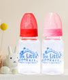 The Little Lookers Anti-Colic Glass Feeding Bottle with Silicone Sleeve | High Borosilicate Glass | BPA Free | Ultra Soft Flow Control Nipple | Leak-Proof Cap | Microwave & Dishwasher Safe | 0+ Months ( Pack of 2)