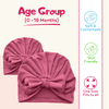 THE LITTLE LOOKERS Unisex Soft Hosiery Turban Bow Knot Cap, Baby Headwear | Suitable for 3 to 18 Months Baby